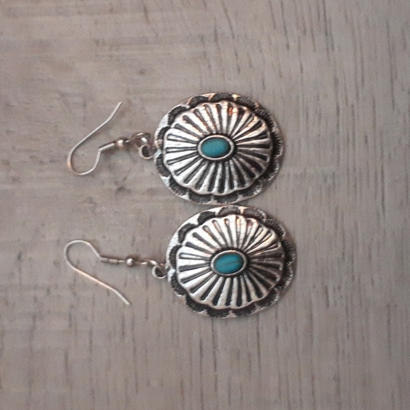 Jewelry - Silver and blue costume jewelry earrings